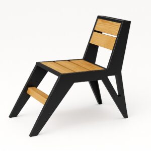 Silla Metálica con madera